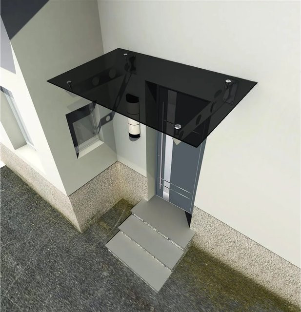 Glaszentrum Hagen Glasvordach Typ S aus VSG in Grafit-Grau, Breite: 120 cm, Tiefe: 90 cm - Bild 1