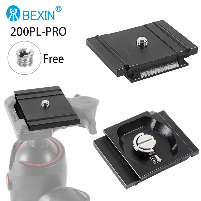 BEXIN 200PL-PRO Schnellwechselplatte Arca-Swiss zu Manfrotto RC2 Adapterhalterung für Kamerastativköpfe in Schwarz - Bild 2