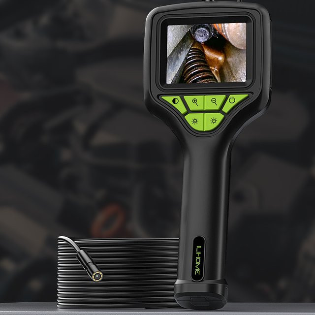 ZEMICAM Industrie-Endoskop mit 2,8-Zoll-Bildschirm, 1080P Auflösung, IP67 wasserdicht, 8-mm-Inspektionskamera für starre Rohrleitungen, Schwarz - Bild 1