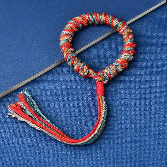 Handgewebtes Handseil-Armband, Grün, Unisex - Bild 1