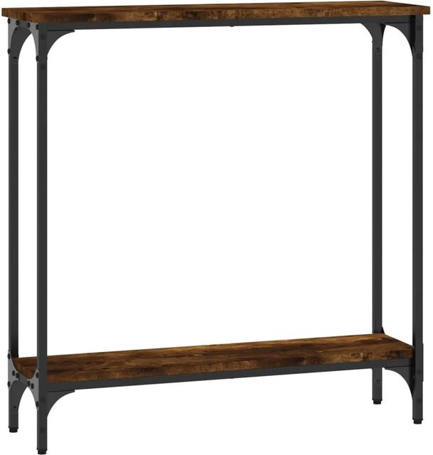 vidaXL Konsolentisch Räuchereiche in Braun aus Holzwerkstoff und Metall, B/T/H: 75 x 22,5 x 75 cm - Bild 1