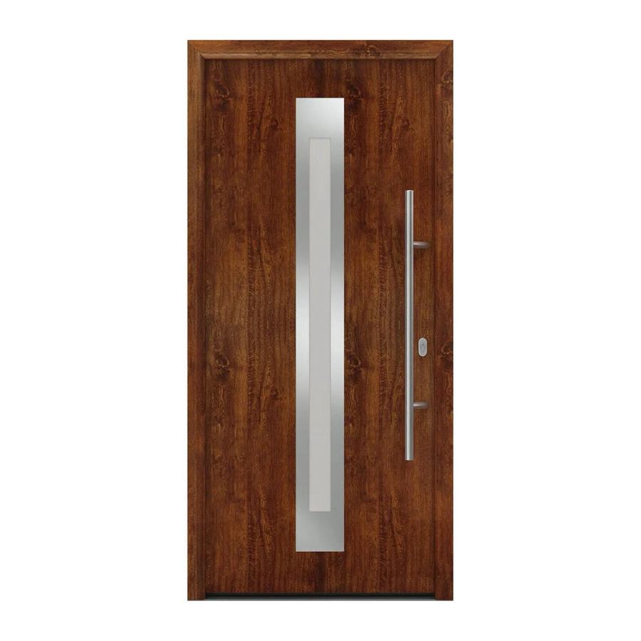 EcoStar Haustür Isopro IP 770S mit Glaseinsatz in Dark Oak, Farbe: Braun, B/H: 110 x 210 cm, DIN Rechts - Bild 2