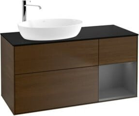 V&B Waschtischunterschrank Finion Wandbeleuchtung in Walnuss, Breite: 120 cm, Tiefe: 50,1 cm, Höhe: 50,1 cm - Bild 1