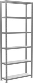 Schulte Grundregal Steckregal MULTIplus330 verzinkt in Silber/Grau mit 6 verstellbaren Fachböden B/H/T: 250 x 30 x 100 cm - Bild 1