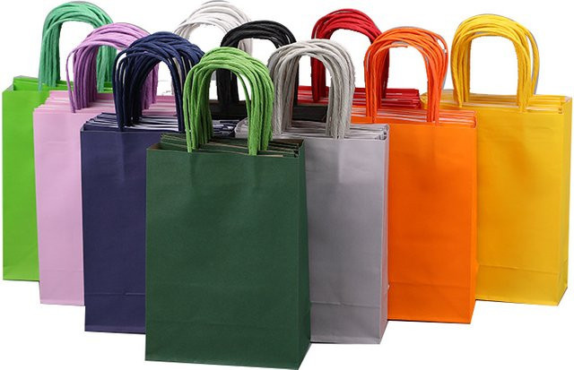 Wusmart Bunte Kraftpapier-Geschenktüten aus Papier, 10 Stück, Mehrfarbig für Hochzeit und Party - Bild 1