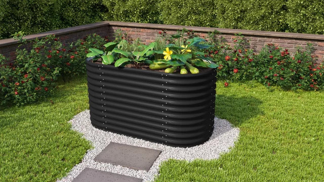 Vitavia Hochbeet Vita 858 aus Stahlblech, Schwarz, B: 162,0 cm, T: 82,0 cm, H: 86,0 cm - Bild 1