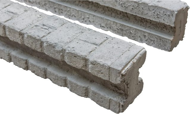Beckers Betonzaun Zwischenpfosten Klassik-Stein in Betongrau, Höhe: 275 cm - Bild 1
