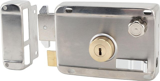 mfySpace Mechanisches Außen-Diebstahlschutzschloss mit Griff aus Edelstahl in Silber für Außentore und Holztüren - Bild 1