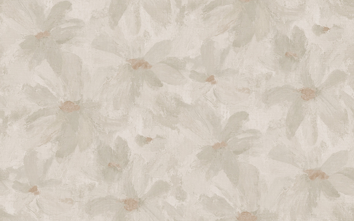 Omexco Tapete Daisy VIR6001 mit floralem Design in Beige und Grau aus Vlies - Bild 1
