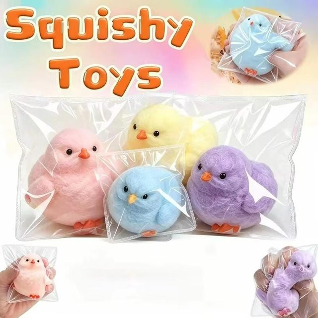 Küken Squishy, Plüschoberfläche, Knetspielzeug - Bild 1