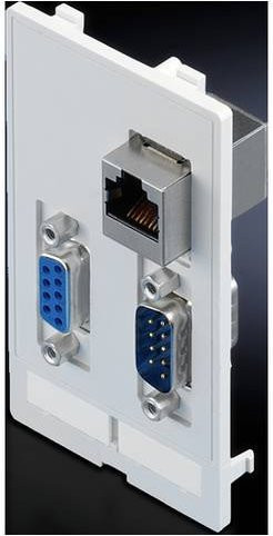 Rittal SZ 2482.550 Schnittstellenklappe RJ45 und SUB-D 9 aus Druckguss in Graphitgrau (RAL 7024) - Bild 1