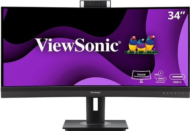 ViewSonic VG3457CV Curved Monitor 86,36 cm (34 Zoll) UWQHD VA Schwarz mit HDMI, DisplayPort und USB-C - Bild 1