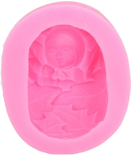 Igeteck Babyformen aus Silikon in Pink, ovale Backform mit Antihaftbeschichtung - Bild 1