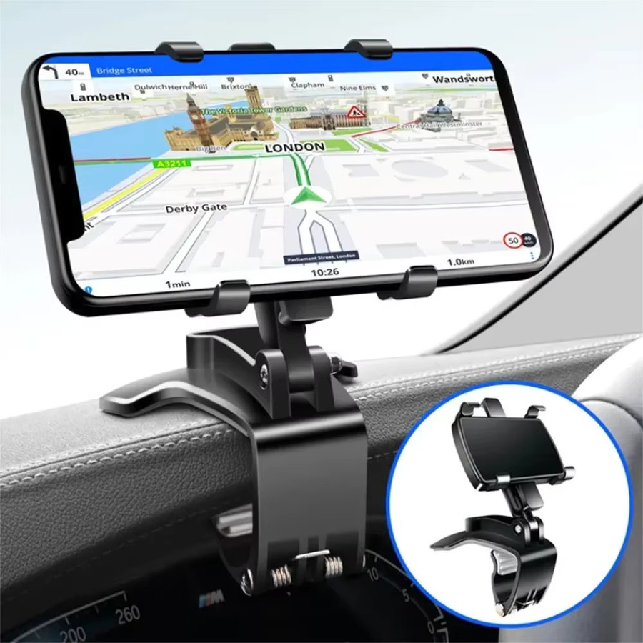 Universal Auto Handyhalterung für Dashboard, Rückspiegel oder Sonnenblende in Schwarz - Bild 2