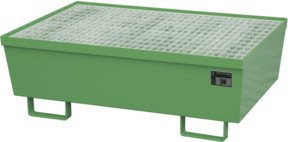 Bauer Südlohn Auffangwanne AM-2 aus Stahl mit Gitterrost, grün, B/T/H: 120,0 x 80,0 x 41,5 cm - Bild 1