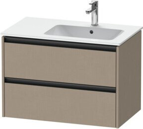 Duravit Waschtischunterschrank Ketho.2 in Leinen für Waschtisch mit Becken rechts, B/T/H: 81 x 48 x 54,9 cm - Bild 1