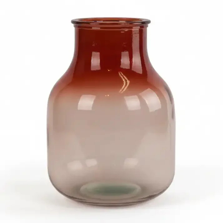 Lolaa Toledo-Vase aus recyceltem Glas in Rot, rund, Durchmesser: 25 cm, Höhe: 35 cm - Bild 1