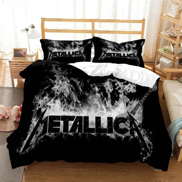 Metallica Bettwäsche-Set aus Mikrofaser in Schwarz, Bettbezug und Kissenbezug, B/H: 180 x 210 cm - Bild 1