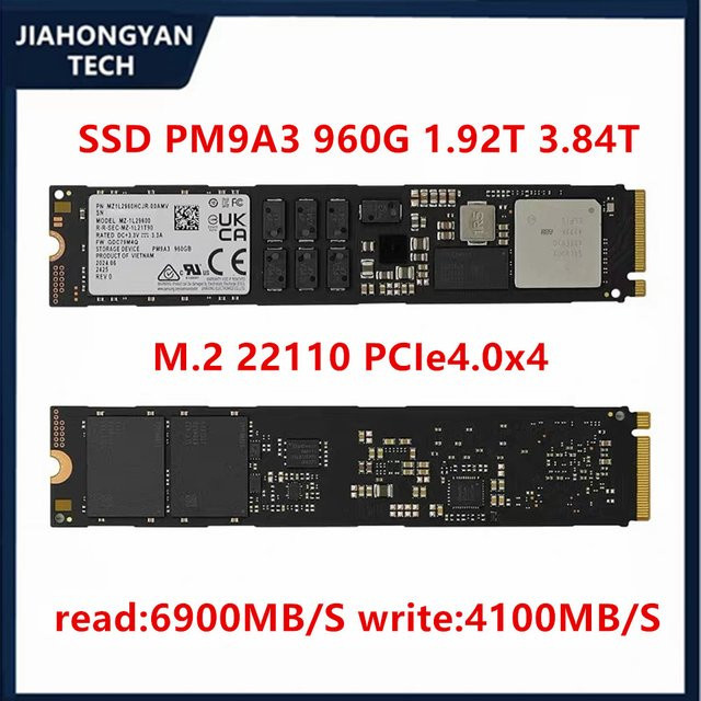 Samsung PM9A3 Enterprise SSD M.2 22110 PCIe 4.0 x4 960 GB Schwarz - Bild 1
