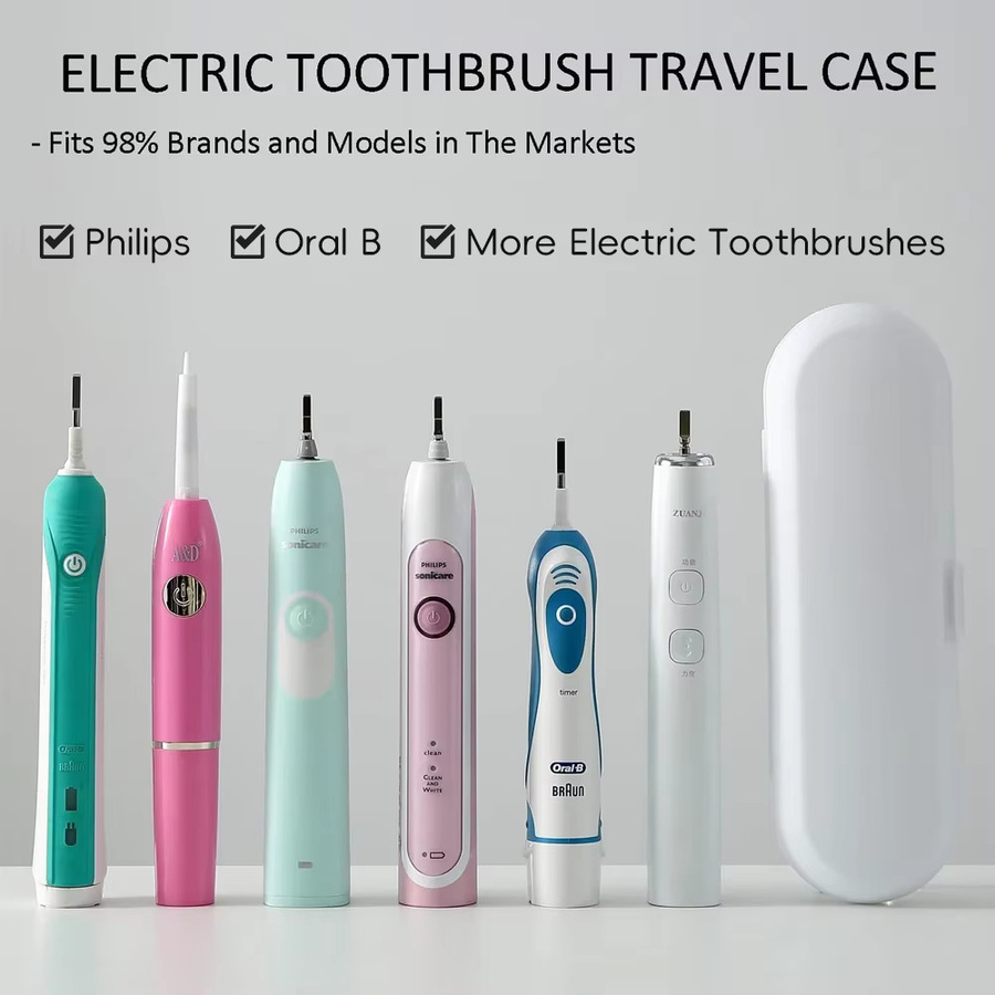 Tragbares Zahnbürsten-Reiseetui für elektrische Zahnbürsten von Philips Sonicare und Oral B in Schwarz oder Weiß - Bild 2