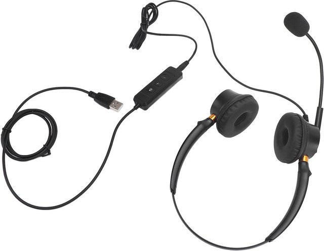OutsideWorld Headset mit geräuschunterdrückendem Mikrofon in Schwarz mit USB-C und 3,5 mm Klinkenanschluss - Bild 1