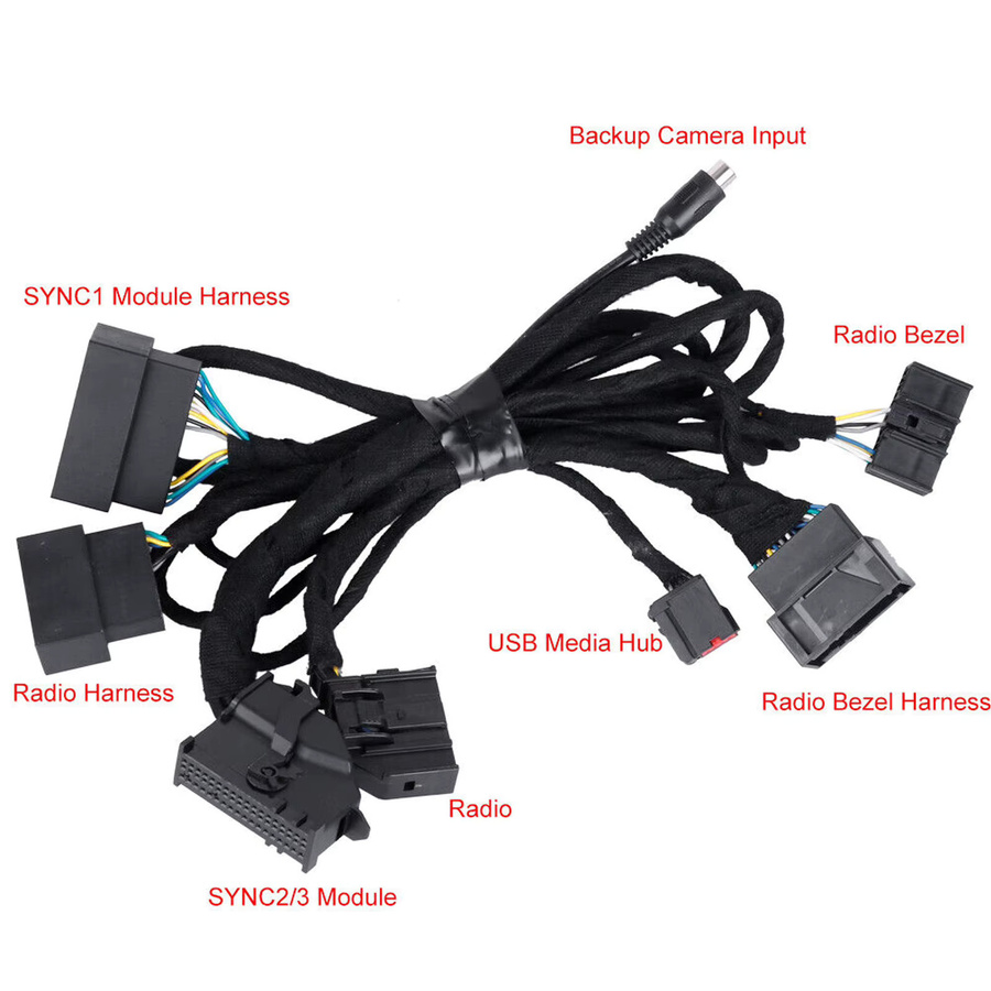 PNP-Konvertierungskabelbaum HC3Z 19A387 B für Ford Edge Fusion SYNC 1 auf SYNC 3-System, 4 Zoll auf 8 Zoll, Schwarz - Bild 4