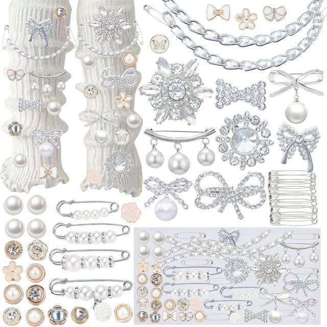 JAY HOME Schmuckset für Socken, Broschen, Perlen-Strass-Sicherheitsnadeln, Kinder - Bild 1