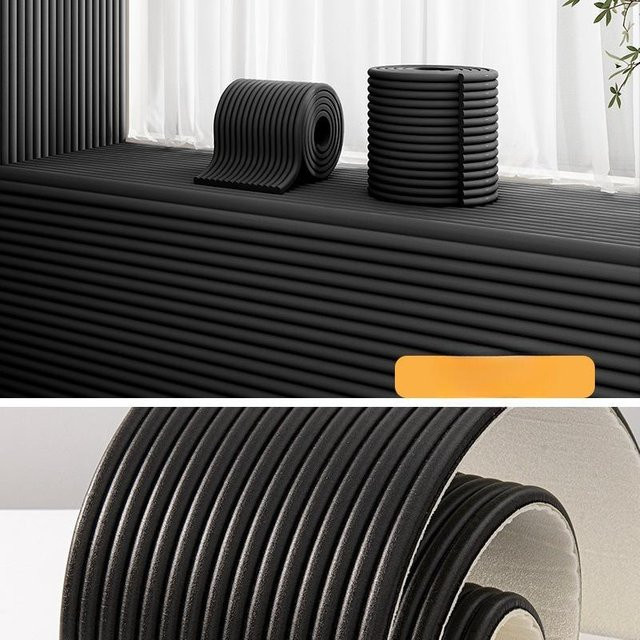 Wasserdichte 3D-Texturierte Wandaufkleber Lucky Black Cat in Schwarz, Breite: 9,5 cm, Länge: 200 cm - Bild 1