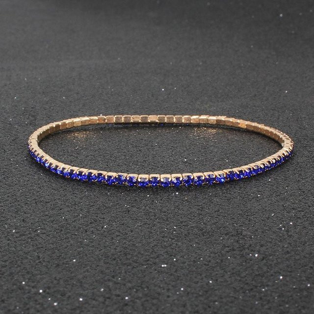 Rui Di Tennisarmband, Zirkonia, Gold, blau, Damen - Bild 1