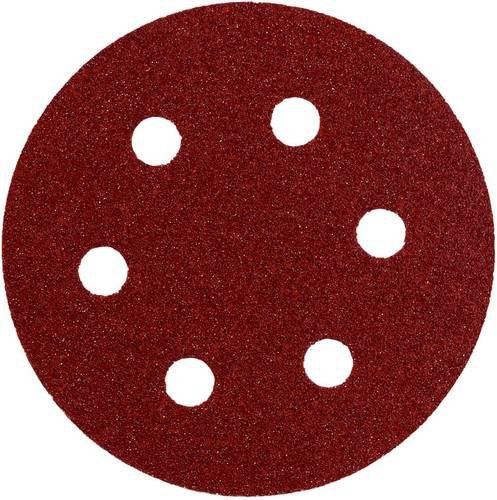 Metabo 25 Haftschleifblätter für Exzenterschleifer, Körnung P120, Durchmesser: 80 mm, Farbe: Rot, für Holz und Metall - Bild 1