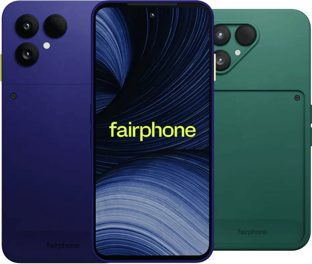 Fairphone 6+ 256GB Blau 5G mit Fairphone Backcover Grün - Bild 1