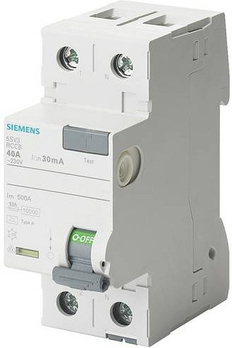 Siemens FI-Schutzschalter RCD 25A 0,03A 230V in Weiß 5SV3312-6GV01 - Bild 1