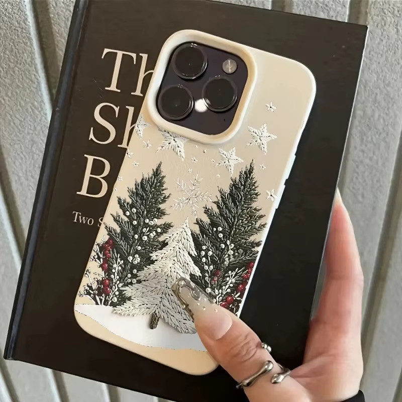 Handyhülle mit Weihnachtsbaum-Design und Litschi-Textur für Apple iPhone 11 bis 17 Pro Max, Air, Plus, X, XS, XR, 16E als weiche Abdeckung - Bild 4