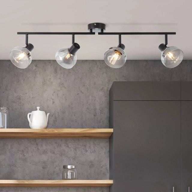 Brilliant Reflekt Wand- und Deckenleuchte 4-flammig Schwarzmatt mit Rauchglas B/H/T: 89,0 x 19,5 x 20,0 cm - Bild 2