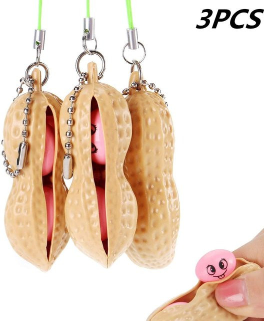 Edamame Squishy Quetschbohnen, Schlüsselanhänger, Fidget Toy - Bild 1