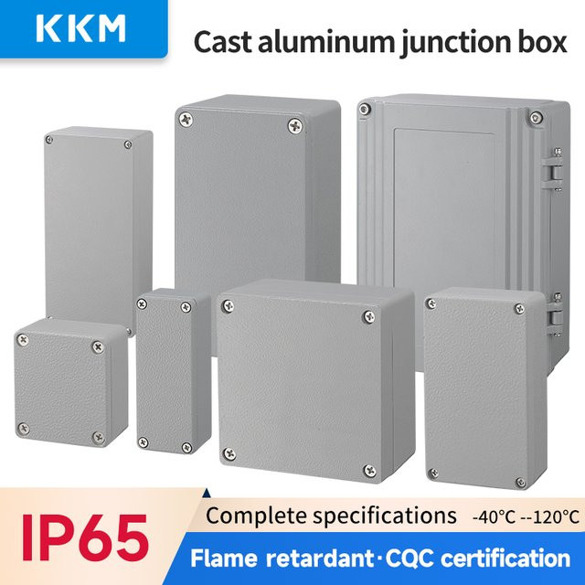 KKM Industrie-Anschlussdose aus Aluminiumguss in Grau, IP65-wasserdichtes und explosionsgeschütztes Gehäuse für elektronische Projekte im Außenbereich - Bild 1