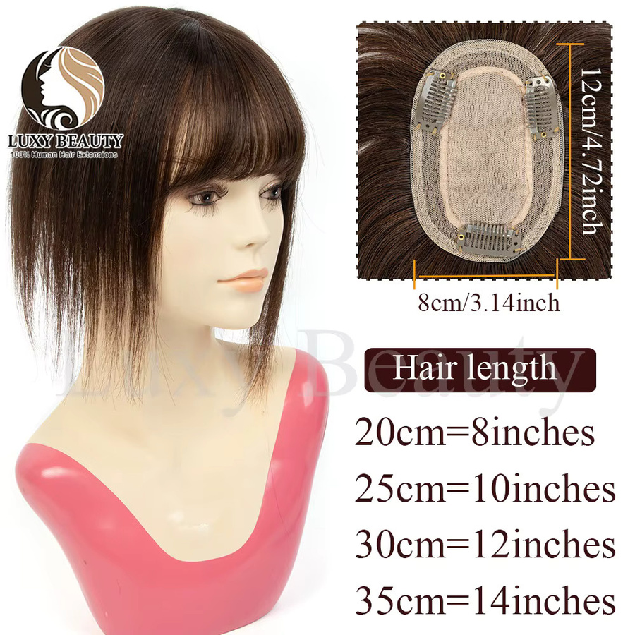 Luxy Beauty Echthaar-Toupet mit Pony, Schwarz Blond Braun, Damen - Bild 3