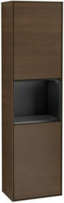 V&B Finion Hochschrank mit Wandbeleuchtung und LED-Beleuchtung, Farbe Blau und Walnuss, B/T/H: 41,8 x 15,0 x 151,6 cm - Bild 1