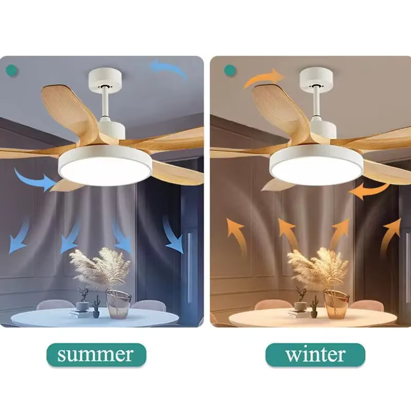 HomeLover Vintage LED Deckenventilator aus Holz mit Fernbedienung in Weiß - Bild 2