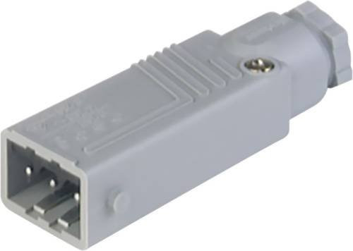 Hirschmann 932 143-106-1 STAS Netz-Steckverbinder Stecker gerade, 3 + PE Polzahl, 16 A, Grau - Bild 1