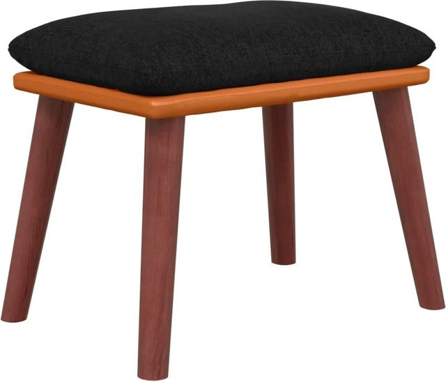 vidaXL Fußhocker Schwarz aus Stoff und Kunstleder, B/T/H: 45 x 29,5 x 39 cm - Bild 1