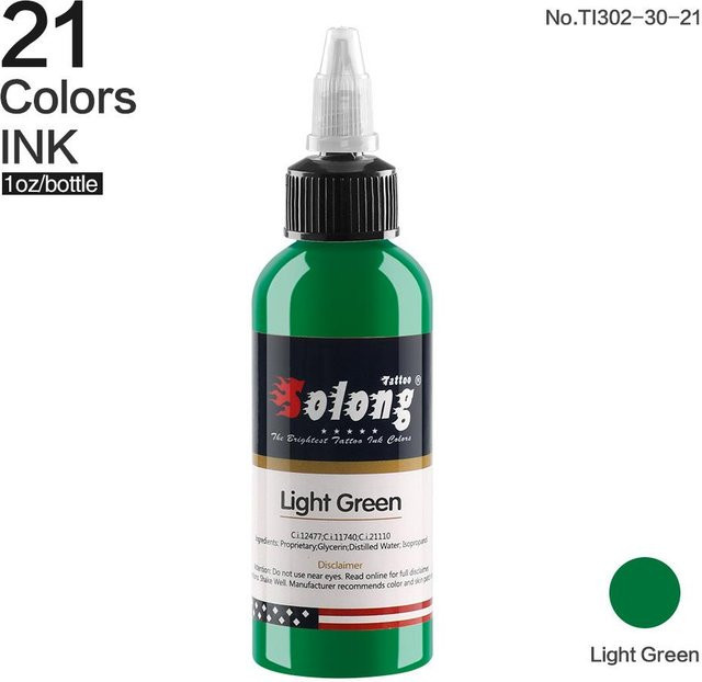 Solong Tattoo LLC Tattoo-Tinte, Light Green, 30 ml - Bild 1