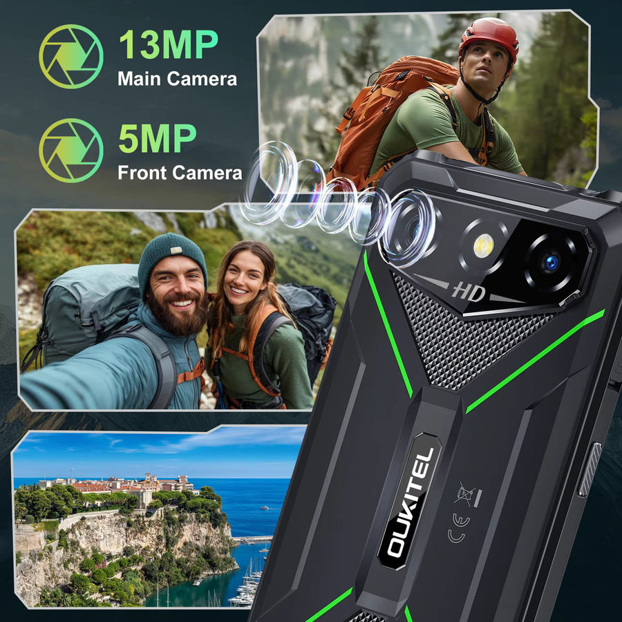 Oukitel G3 Robustes Android Smartphone mit 256 GB Speicher, 6 Zoll HD-Display, 6300 mAh Akku und IP68/IP69K Zertifizierung in Schwarz oder Grün - Bild 3