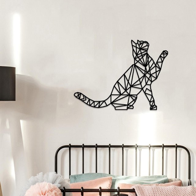SunshineTek Eisenwandornament als kreative Tier-Silhouette aus Metall in Weiß für Wohnzimmer und Außenbereich - Bild 1