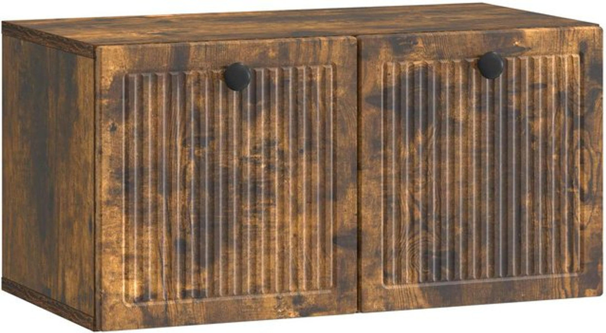 Wandmontierter TV-Schrank vidaXL aus Eiche in Geräuchert, B/T/H: 59,5 x 31 x 30 cm - Bild 1
