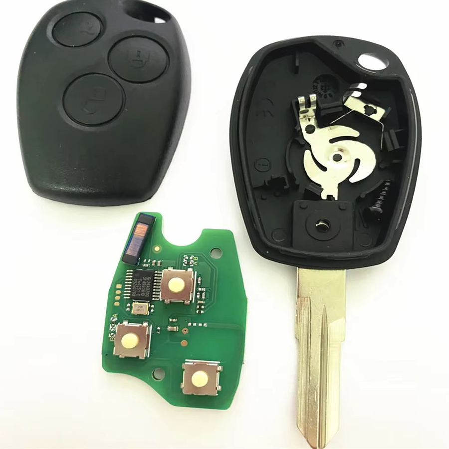 Wilongda 3-Tasten Autoschlüssel Fernbedienung mit PCF7947 PCF7946 Chip für Renault Duster Modus Clio 3 Twingo Dacia Logan Sandero Kangoo 433MHz in Schwarz - Bild 2