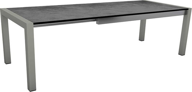 Stern Ausziehtisch Silverstar 2.0 aus Aluminium in Graphit mit Tischplatte in Zement-Dekor, B/T/H: 214 x 100 x 75 cm (ausziehbar auf 294 cm) - Bild 1