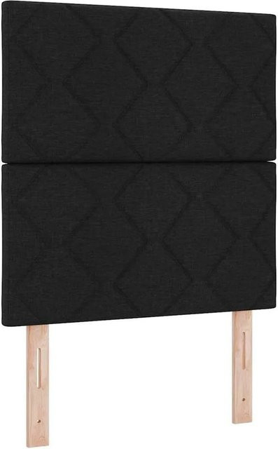 vidaXL Boxspringbett mit Matratze und LED-Unterbettbeleuchtung in Schwarz aus Stoff, B/T/H: 80 x 200 x 128 cm - Bild 1