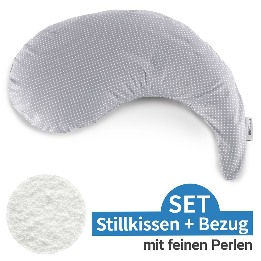 Theraline Stillkissen Das Yinnie mit feiner Perlen-Füllung und Bezug, Grau, Breite: 135 cm - Bild 1