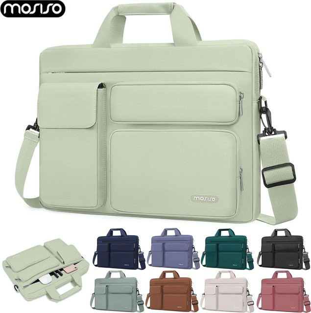 MOSISO Laptoptasche für MacBook Air Pro M1 M2 M3, Notebook Hülle und Schultertasche, Blau - Bild 1